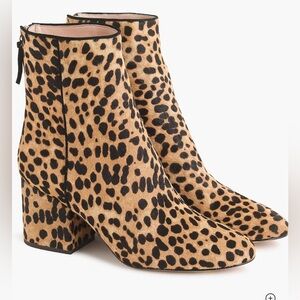 J. Crew Sadie ankle boots in leopard calf hair 10.5 K0043 EUC booties $248